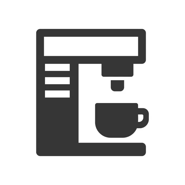 Icona macchina da caffè su sfondo bianco. Vettore — Vettoriale Stock