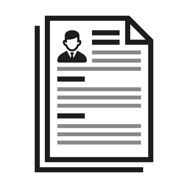 Employment and Job Resume Icon on White Background. Vector — Stock Vector