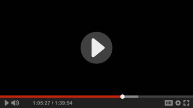 Web için Medya Video Oynatıcı Arayüzü. Vektör