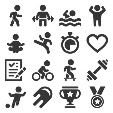 Wellness Spor ve Spor Simgeleri Ayarlandı. Vektör