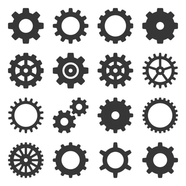 Gear Icons Set on White Background. Vector — Stock Vector