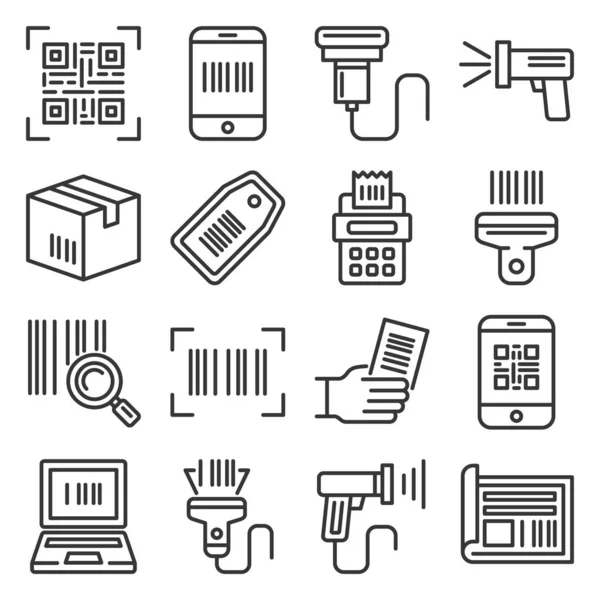 QR Code and Barcode Icons Set. Vector — Stock Vector