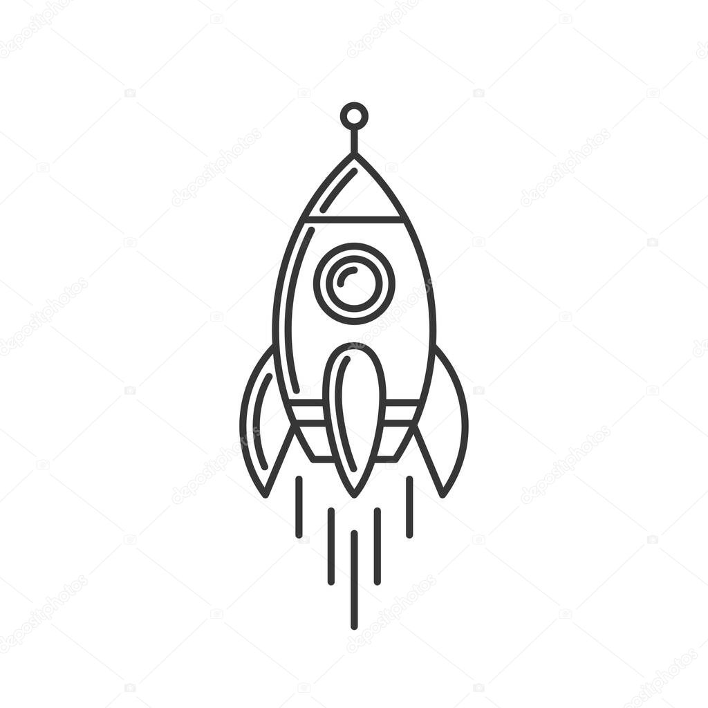 Rocket Icon. Space Shuttle Logo on White Bsckground. Vector