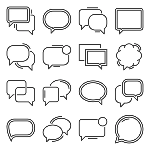 Pidato dan Percakapan Bubble Icons Set. Vektor - Stok Vektor