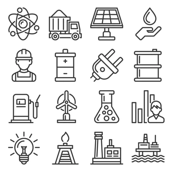 Utilities Icons Set. Electricity Water Gas Utility on White Background. Vector — Stock Vector