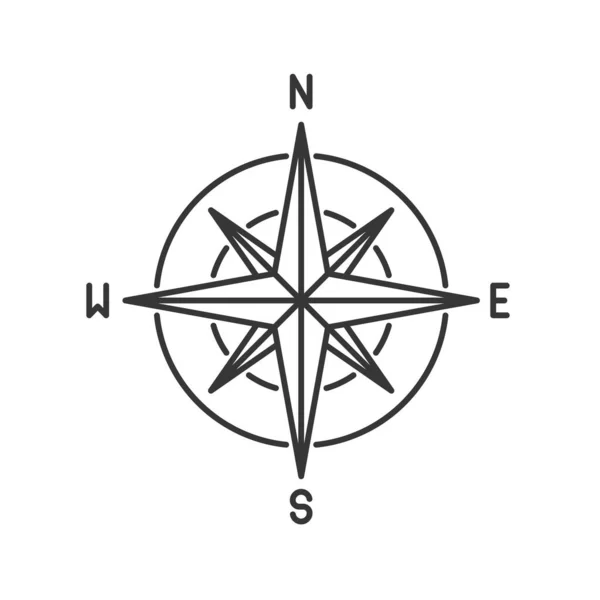 Compass Wind Rose Icon Είσοδος σε λευκό φόντο. Διάνυσμα — Διανυσματικό Αρχείο