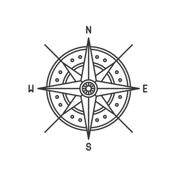 Kompas Wiatr Rose Ikona Znak na białym tle. Wektor — Wektor stockowy