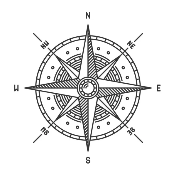 Kompas větrné růže Ikona na bílém pozadí. Vektor — Stockový vektor