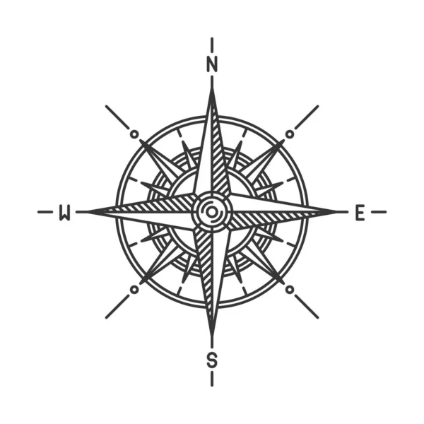 Kompas Wiatr Rose Ikona Znak na białym tle. Wektor — Wektor stockowy