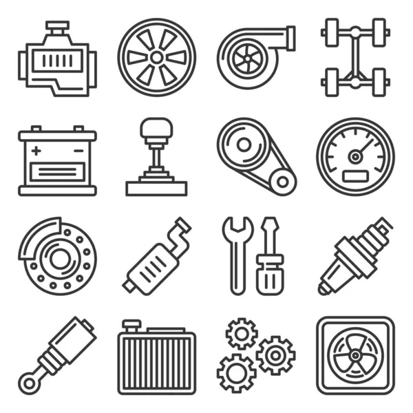 Iconos de servicio de reparación de automóviles establecidos en fondo blanco. Vector — Vector de stock