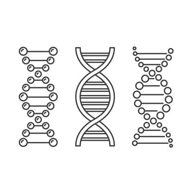 Beyaz Arkaplanda DNA Simgeleri Ayarlandı. Vektör