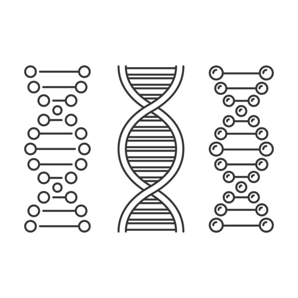 DNA Icons Set on White Background. Vector