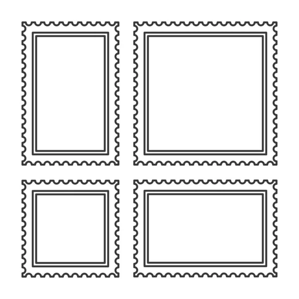 Blank Postage Stamps Set on Dark Background. Vector — Stock Vector