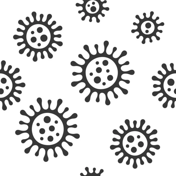 ホワイトの背景にコロナウイルスのシームレスなパターン。ベクトル — ストックベクタ