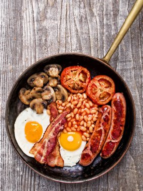 rustik tam İngiliz kahvaltısı yakın çekim