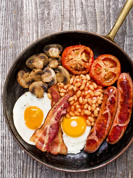 Крупним Планом Сільський Повний Англійський Сніданок — стокове фото
