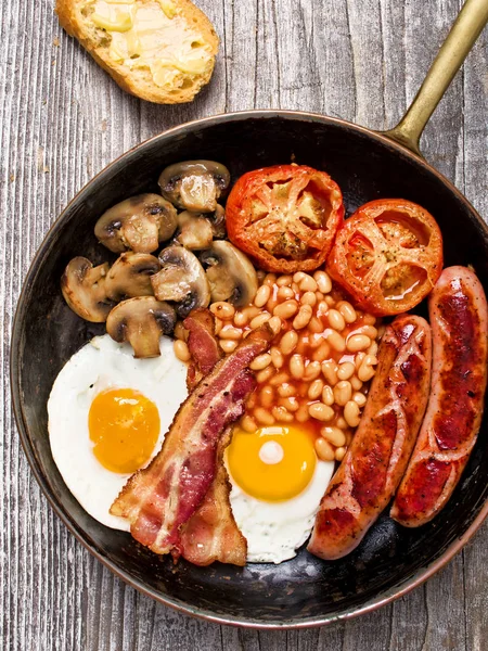Крупним Планом Сільський Повний Англійський Сніданок — стокове фото