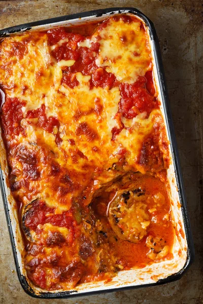 Parmigiana di melanzane talia — Foto Stock