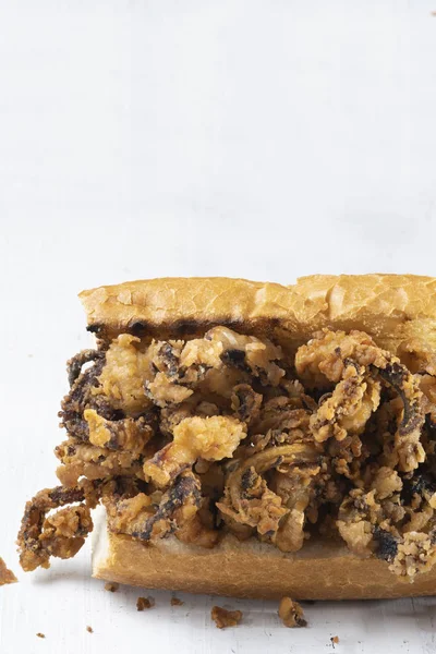 rustik kızarmış kalamar sandviç