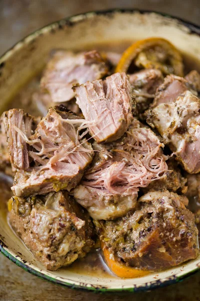 Meksika Usulü Domuz Carnitas Yahnisi — Stok fotoğraf