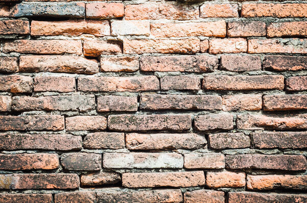Aged empty brick wall as background