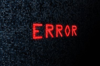 word error on binary computer code background clipart