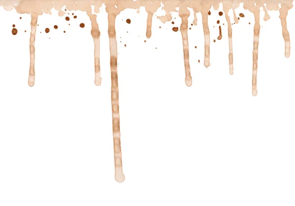 Textuur Met Koffie Strepen Witte Achtergrond — Stockfoto