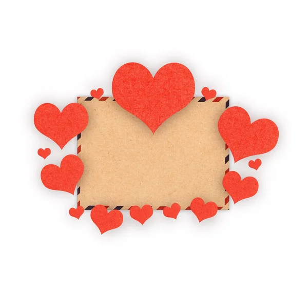 心でバレンタインの日グリーティング カード用のテンプレート — ストック写真
