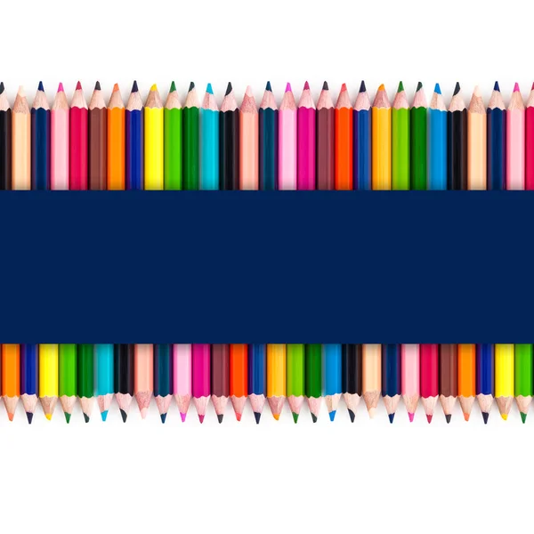 Frame Colorful Pencils Place Your Text — Stock Photo, Image