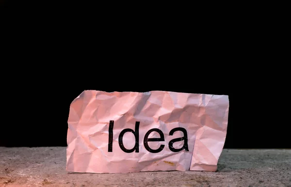 Crumpled Piece Paper Word Idea — Stock Photo, Image