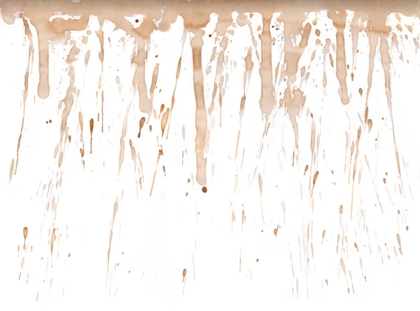 Textuur Met Koffie Strepen Witte Achtergrond — Stockfoto