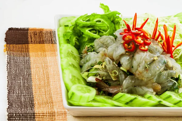 Salad Seafood Dengan Sayuran Dan Cabai — Stok Foto