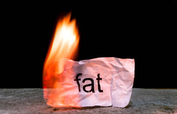 burning piece of paper with word Fat