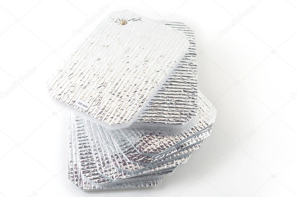 equipment for thermal insulation on white background
