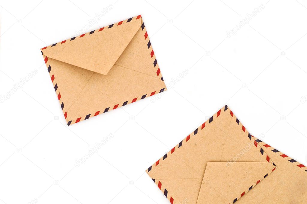 retro envelopes isolated on white background 