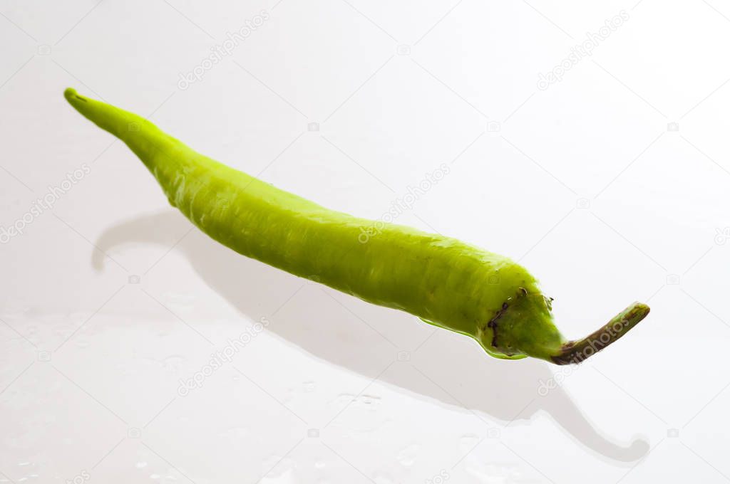 green pepper isolated on white background