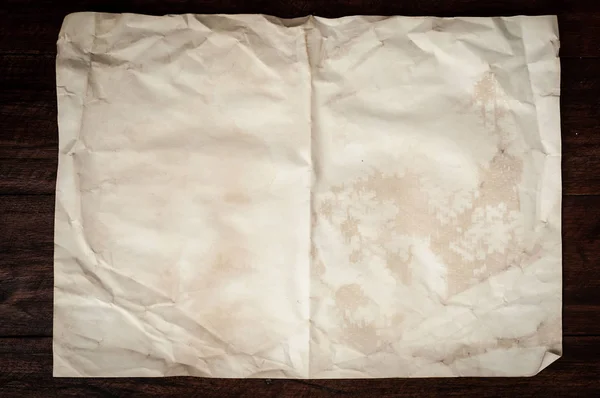 Background Texture Crumpled Aged Paper Spot Stain — Stock Photo, Image