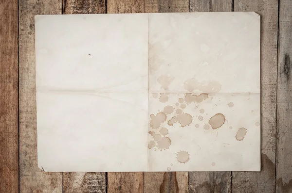 Vintage Crumpled Papier Textuur Houten Tafel — Stockfoto