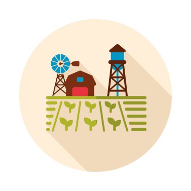 Çiftlik yatay, ahır, fide ve windpump