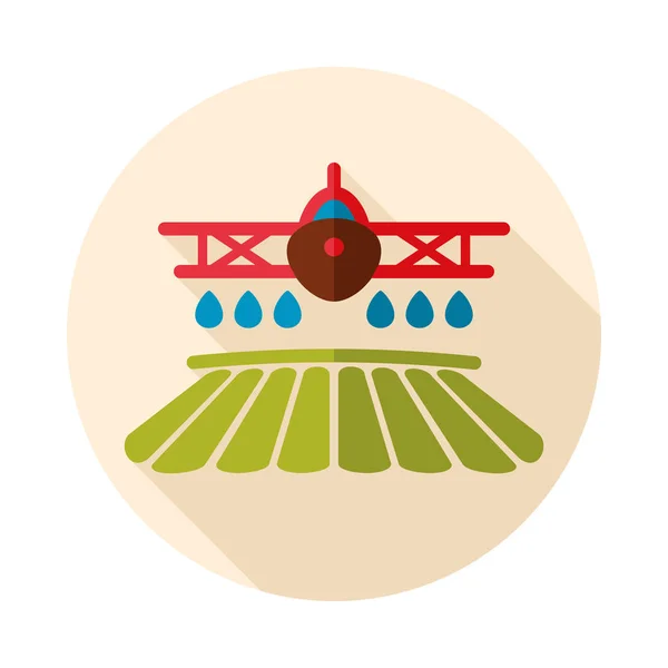 Crop Porszóró Repülőgép Permetező Egy Farm Mező Ikon Mezőgazdasági Jel — Stock Vector