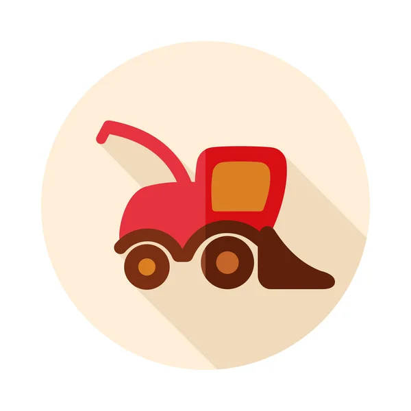 Combine harvester flat icon — Stock Vector