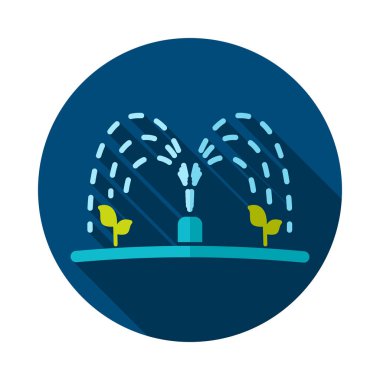 Otomatik sulama ikonu. Teşekkürler. Tarım işareti. Web sitenizin tasarımı için grafik sembolü, logo, uygulama, UI. Vektör illüstrasyonu, EPS10.