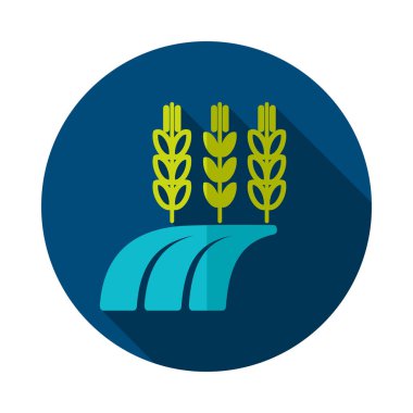Buğday Kulağı, Arpa veya Çavdar Tarlası ikonu. Tarım işareti. Web sitenizin tasarımı için grafik sembolü, logo, uygulama, UI. Vektör illüstrasyonu, EPS10.