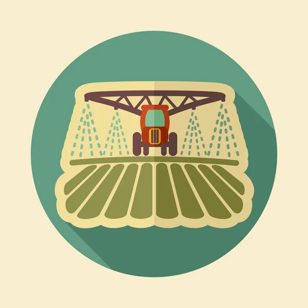 Arrosage Tracteur Icône Sol Champ Fertilisant Panneau Agricole Symbole Graphique — Image vectorielle