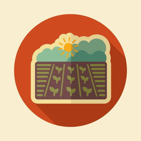 Ikona Pružinového Pole Seedling Země Zelené Rostliny Organická Farma Značka — Stockový vektor