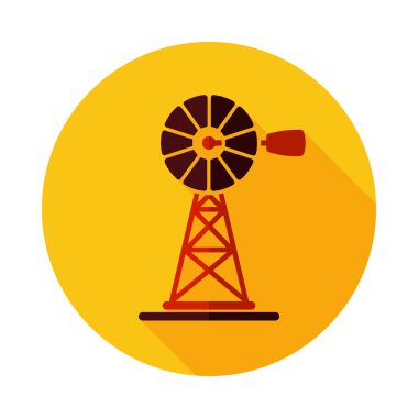 Rüzgar pompası düz simgesi. Tarım işareti. Web sitenizin tasarımı için grafik sembolü, logo, uygulama, UI. Vektör illüstrasyonu, EPS10.