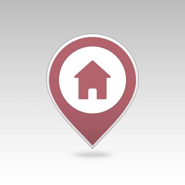 Eve PIN harita simgesi. Harita işaretçi. İşaretleyicileri göster. Vektör çizim Eps10