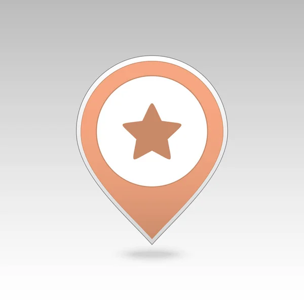 Estrella Icono Mapa Pin Favorito Puntero Mapa Marcadores Mapa Ilustración — Vector de stock