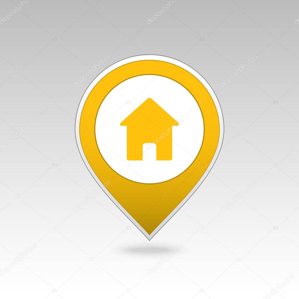 Home pin map icon. Map pointer. Map markers. Vector illustration EPS10