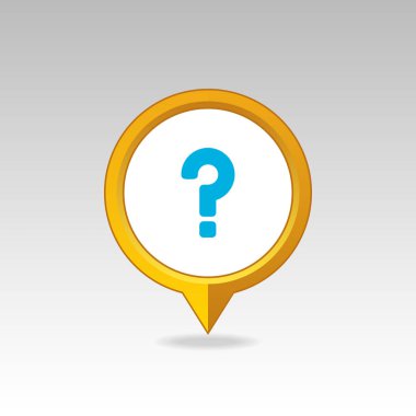 Soru işareti PIN harita simgesi. Harita işaretçi. İşaretleyicileri göster. Vektör çizim Eps10